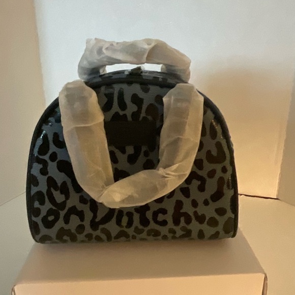 NWT  ON DUTCH blue and black leopard mini bowling bag - Picture 4 of 6